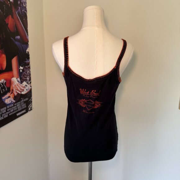 Harley Davidson 2004 Black and Orange Casual Tank Top - Picture 7 of 9